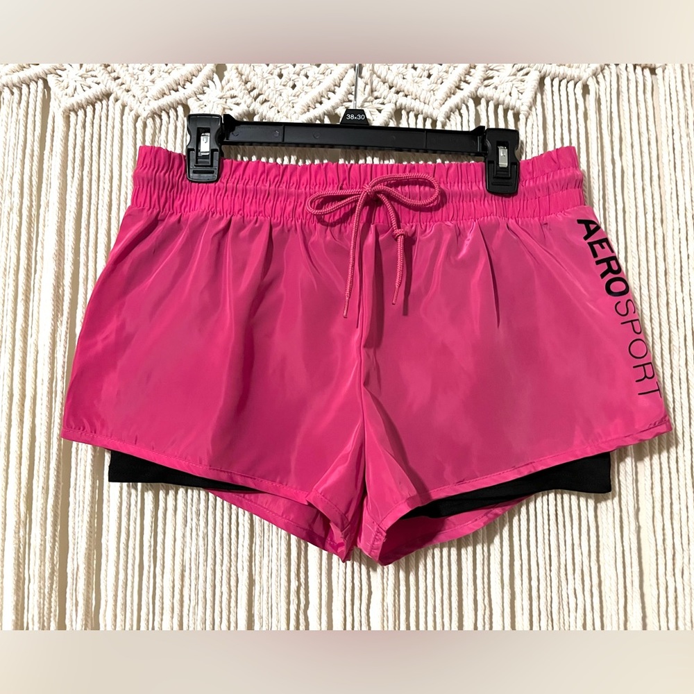 🖤Sz Med Women’s Fuchsia Pink Aero Sport Shorts with by Aeropostale EUC
